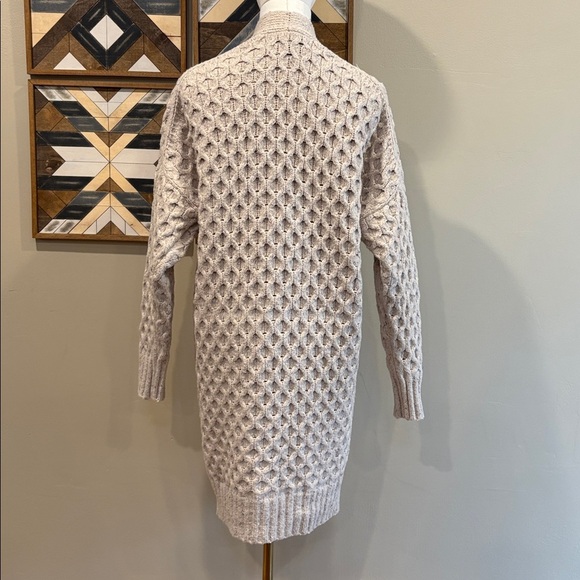 Banana Republic Bariloche Honeycomb Cardigan Sweater Heathered Beige size XS - Picture 6 of 11